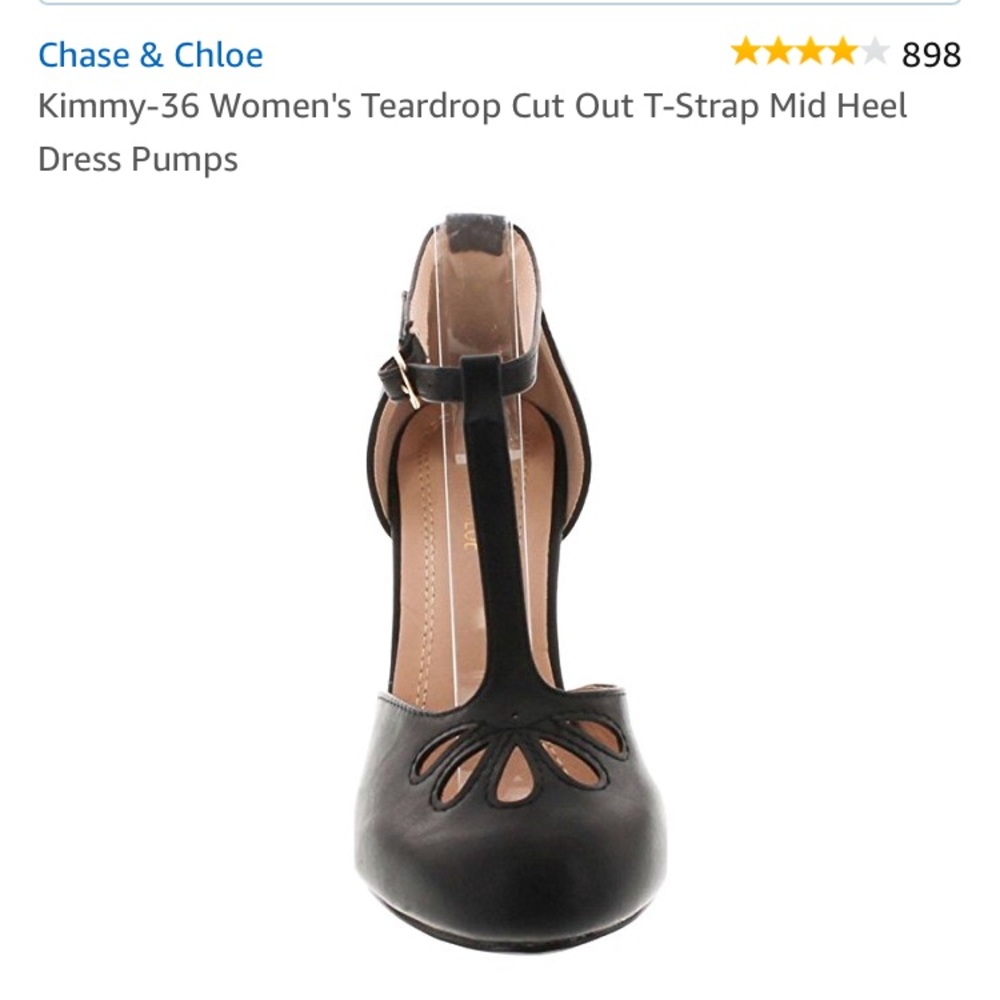 Black t-strap heels